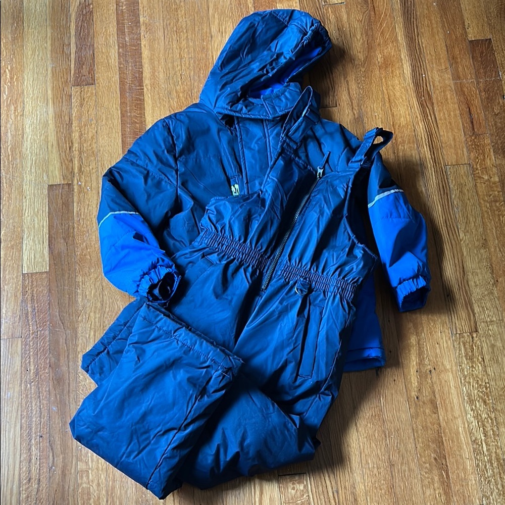Kids Blue Puffer Jacket and Snow Pants Set